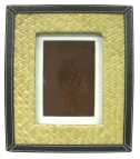 Rattan Weaving with Faux Leather Frame
